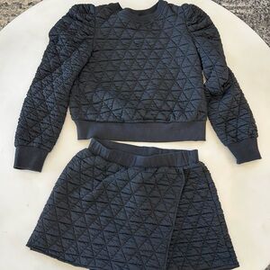 Quilted black loungewear set